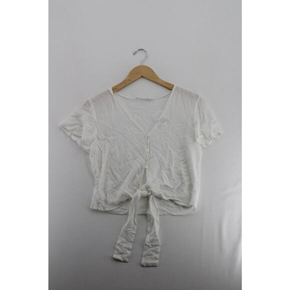 NWOT Lush white button down t shirt womens XS cottagecore fairy boho ethereal - Picture 1 of 6